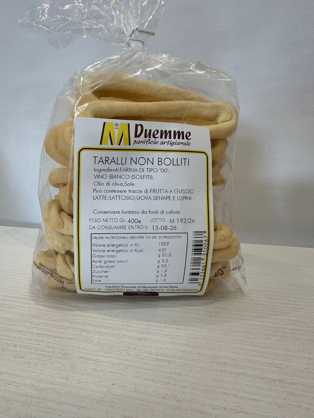 Taralli non bolliti